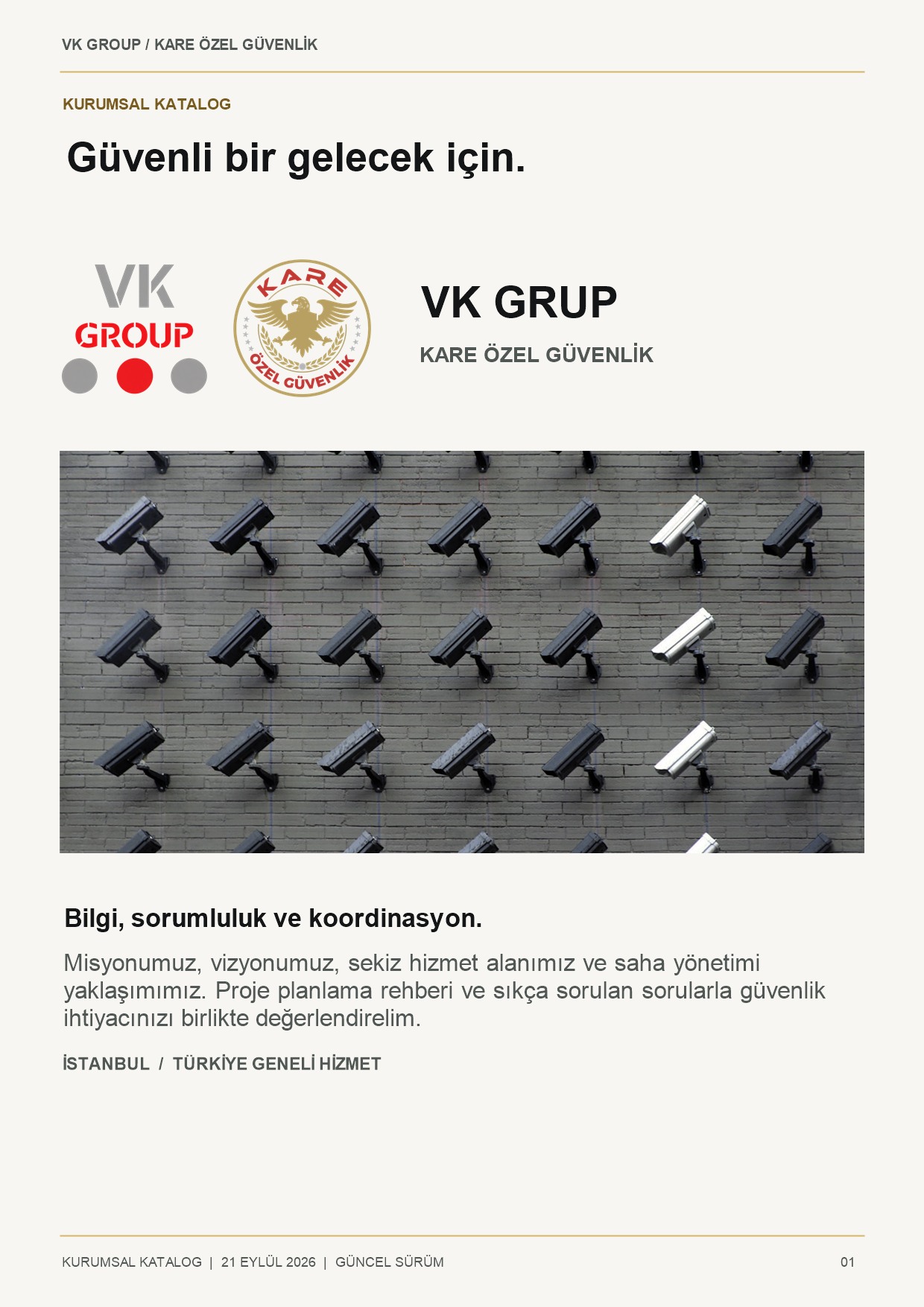 VK Group ve Kare Özel Güvenlik kurumsal katalog kapağı